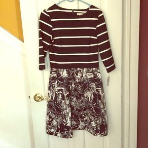 Navy Two-Patterned Dress